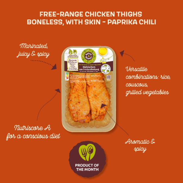 Produkt des Monats – Nature & Respect Marinierte Freiland-Hähnchenschenkel ausgelöst Paprika Chili