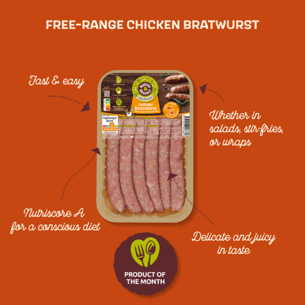 Produkt des Monats – Nature & Respect Freiland-Hähnchenbratwurst