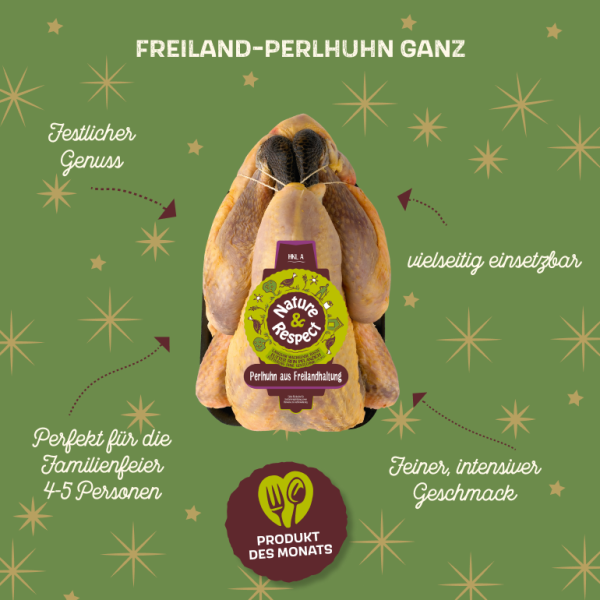 Produkt des Monats - Nature & Respect Freiland-Perlhuhn ganz