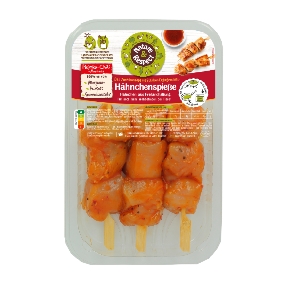 Freiland Hähnchen-Spieẞe – Paprika Chili