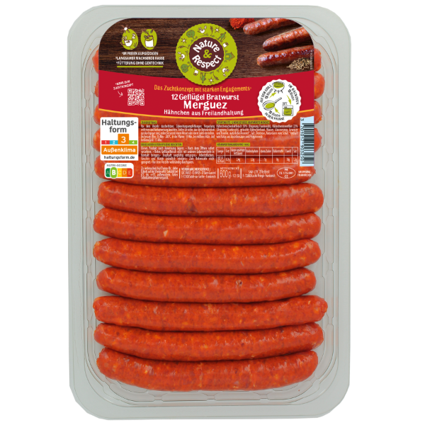 Hähnchen Bratwurst - Merguez 12 Stücke