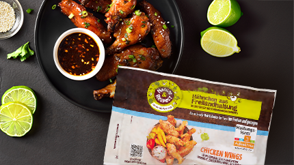 Freiland-Chicken Wings mit Chili-Limetten-Sauce